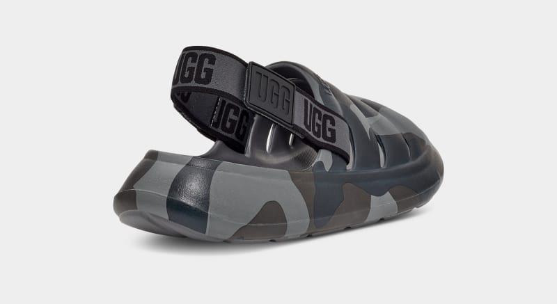 Black Ugg Sport Yeah Camopop Men's Sandals | South Africa-7195462