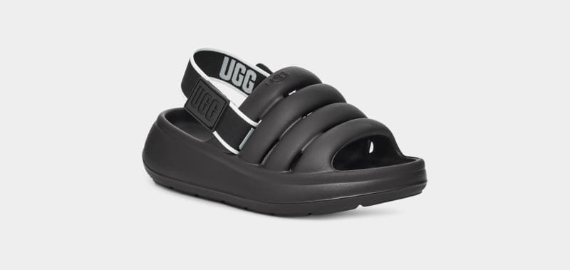 Black Ugg Sport Yeah Kids' Slippers | South Africa-4598076