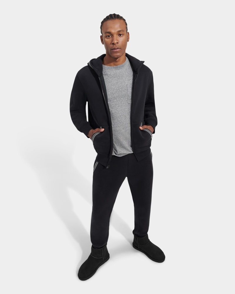 Black Ugg Tasman Full Zip Men's Hoodie | South Africa-8974532