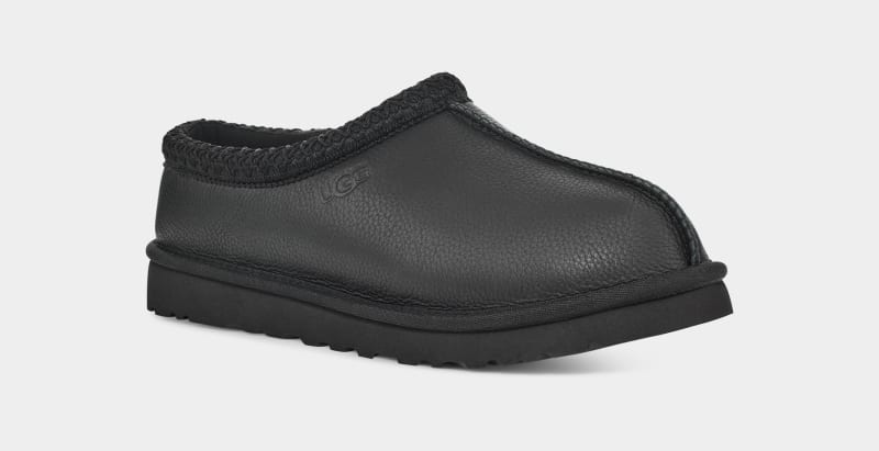 Black Ugg Tasman Leather Men's Clogs | South Africa-4928517