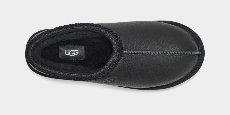 Black Ugg Tasman Leather Men's Clogs | South Africa-4928517