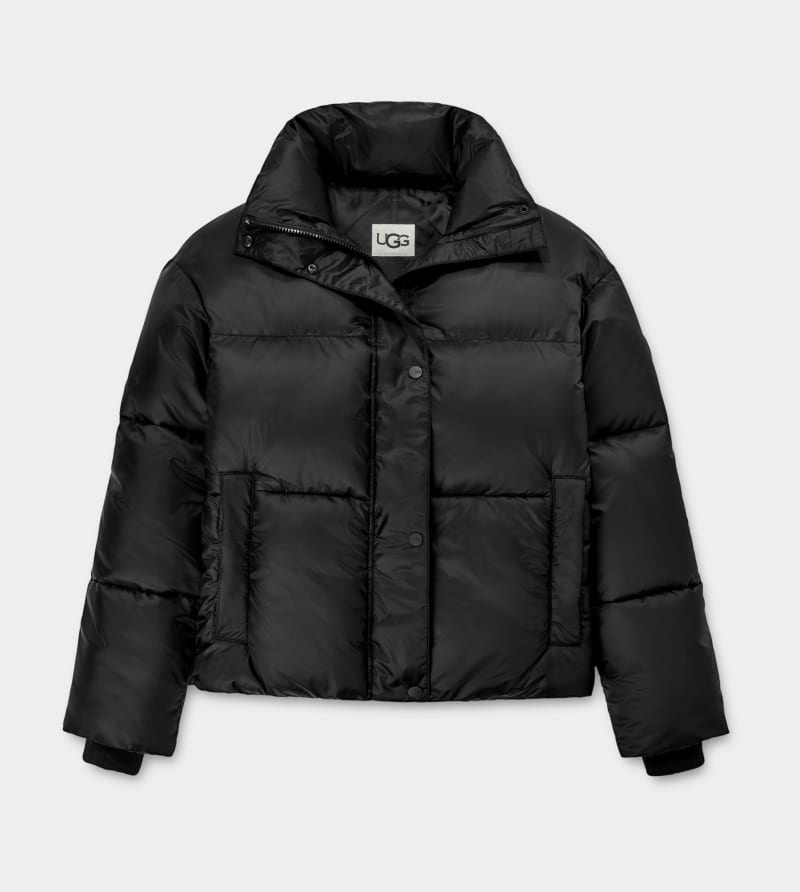 Black Ugg Vickie Puffer Women's Jackets | South Africa-6312945