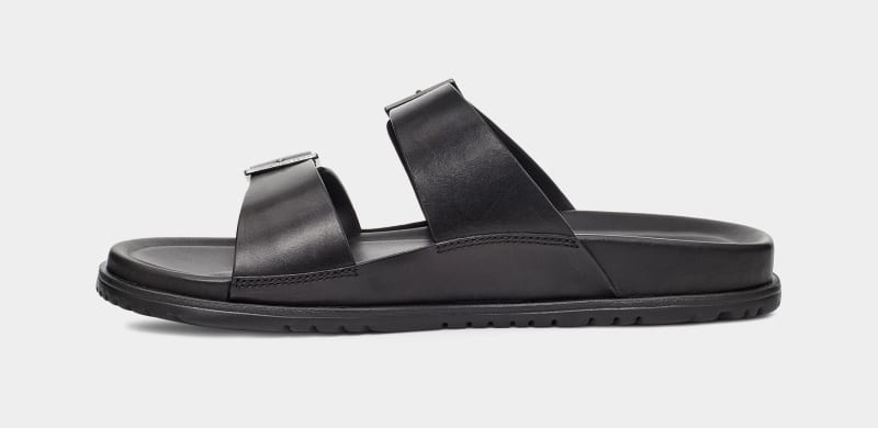 Black Ugg Wainscott Buckle Men's Slides | South Africa-7309582