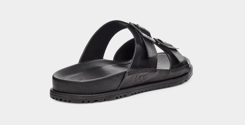 Black Ugg Wainscott Buckle Men's Slides | South Africa-7309582