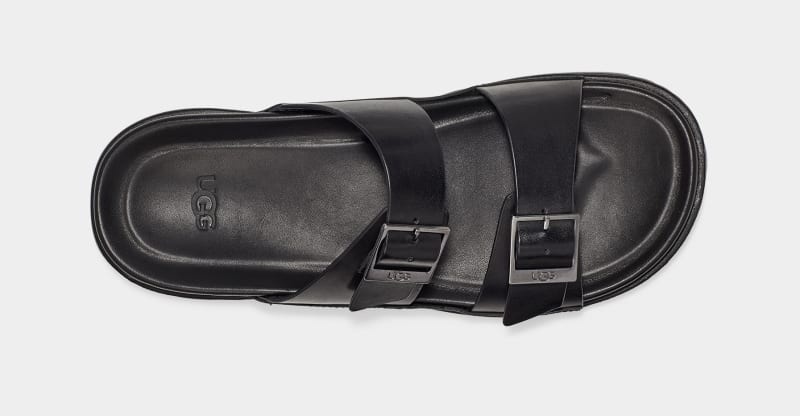 Black Ugg Wainscott Buckle Men's Slides | South Africa-7309582