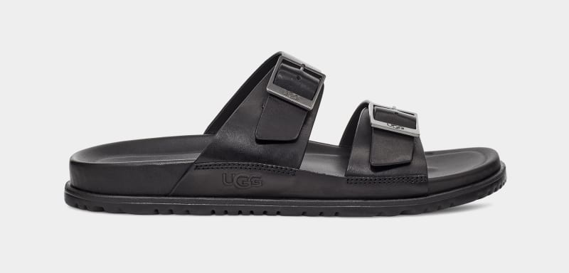 Black Ugg Wainscott Buckle Men\'s Slides | South Africa-7309582