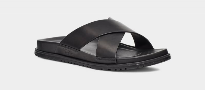 Black Ugg Wainscott Men's Slides | South Africa-1426059