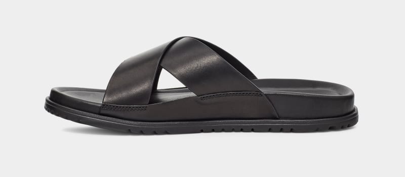 Black Ugg Wainscott Men's Slides | South Africa-1426059