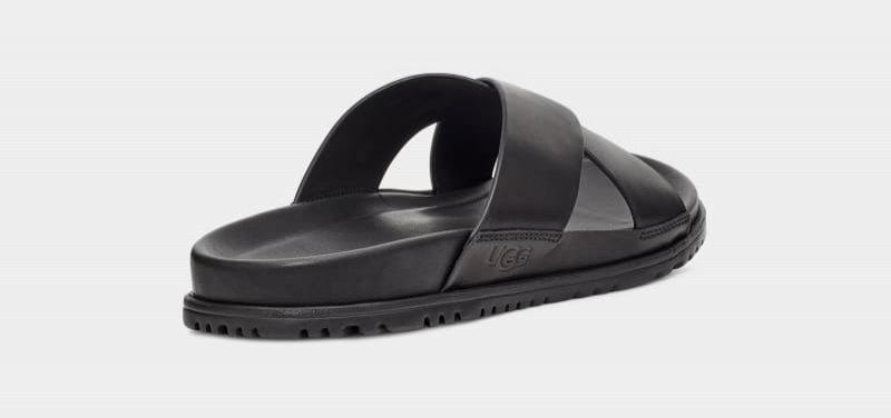 Black Ugg Wainscott Men's Slides | South Africa-1426059