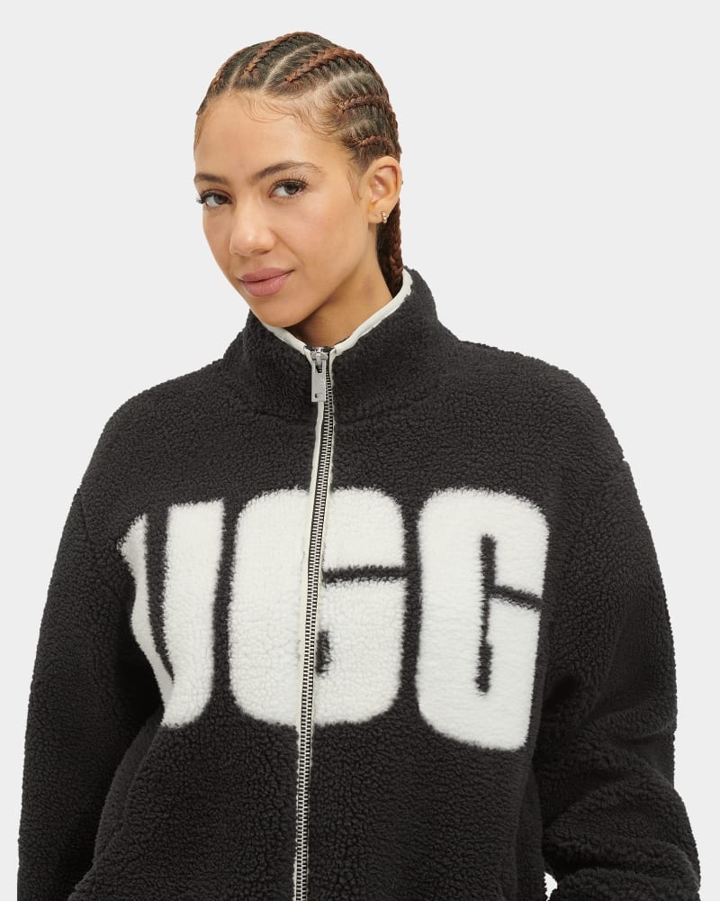 Black / Cream Ugg Raquelle Women's Jackets | South Africa-9528460