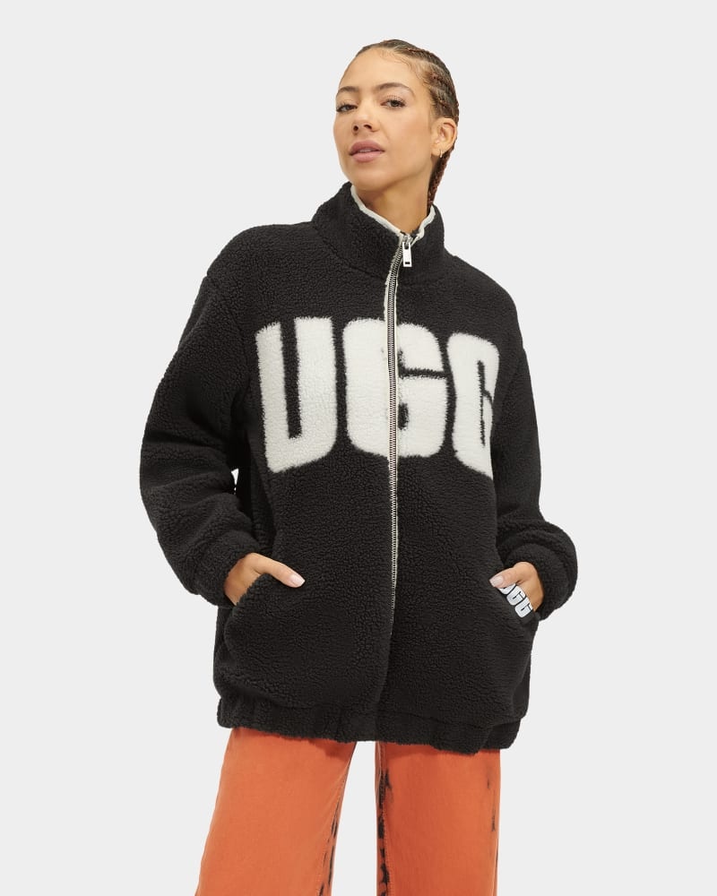 Black / Cream Ugg Raquelle Women's Jackets | South Africa-9528460