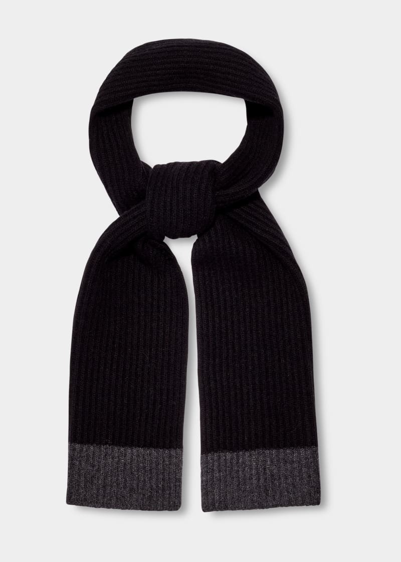 Black / Grey Ugg Evander Knit Men\'s Scarf | South Africa-6145390