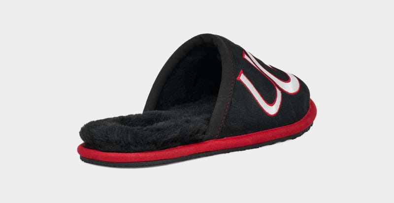 Black / Red Ugg Scuff Logo Ii Men's Slippers | South Africa-9765318