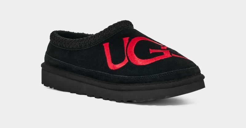 Black / Red Ugg Tasman Logo Men's Clogs | South Africa-9472581