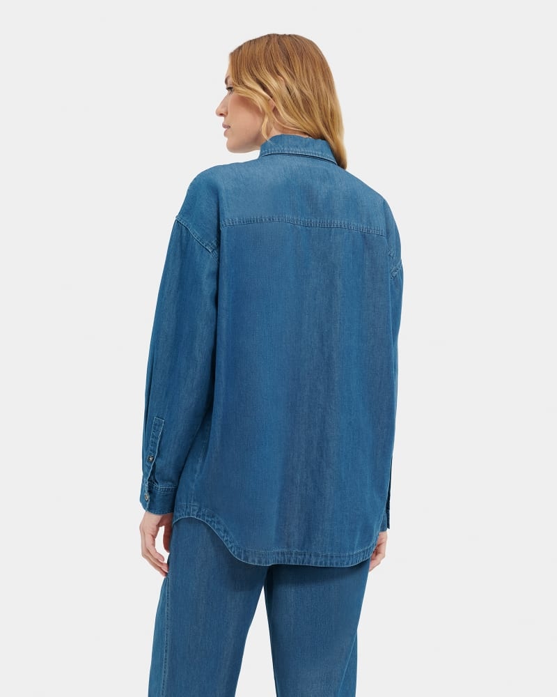 Blue Ugg Kimya Long Sleeve Denim Women's Shirts | South Africa-0235679