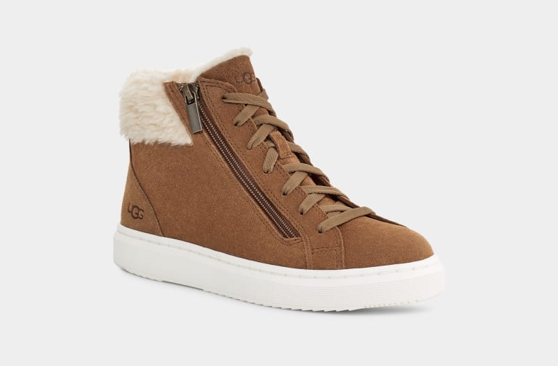 Brown Ugg Alameda Mid Zip Women's Sneakers | South Africa-5093218