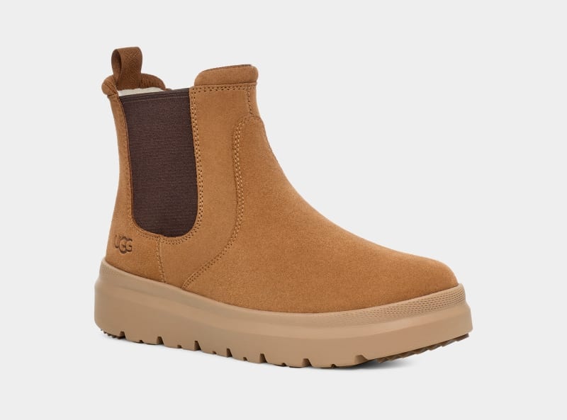 Brown Ugg Burleigh Men's Chelsea Boots | South Africa-7024389