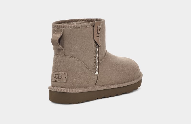 Brown Ugg Classic Mini Bailey Zip Women's Boots | South Africa-4563810