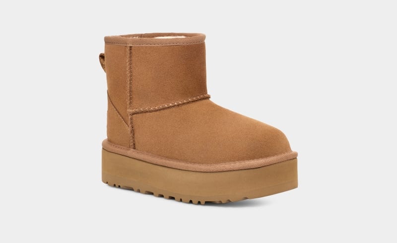 Brown Ugg Classic Mini Platform Kids' Boots | South Africa-7286035