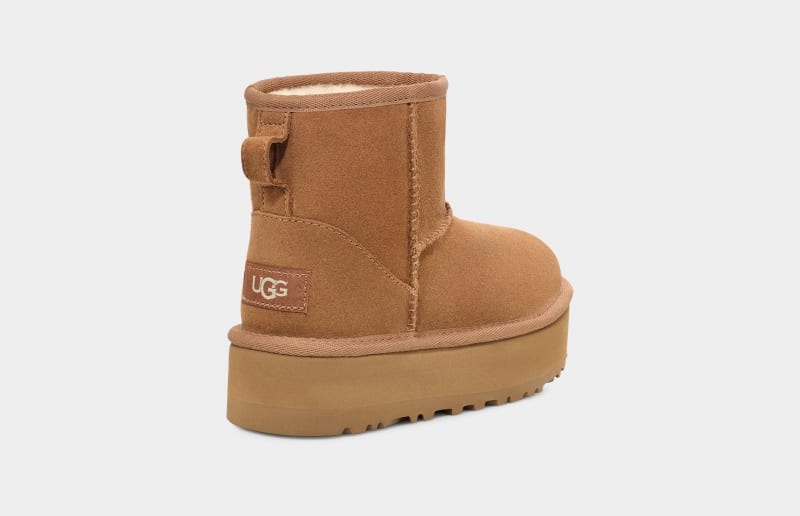 Brown Ugg Classic Mini Platform Kids' Boots | South Africa-7286035