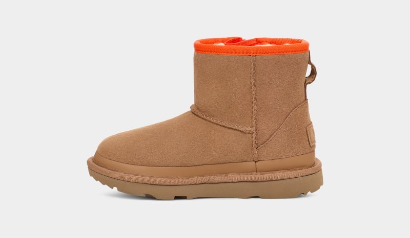 Brown Ugg Classic Mini Zipper Tape Logo Kids' Boots | South Africa-2948671