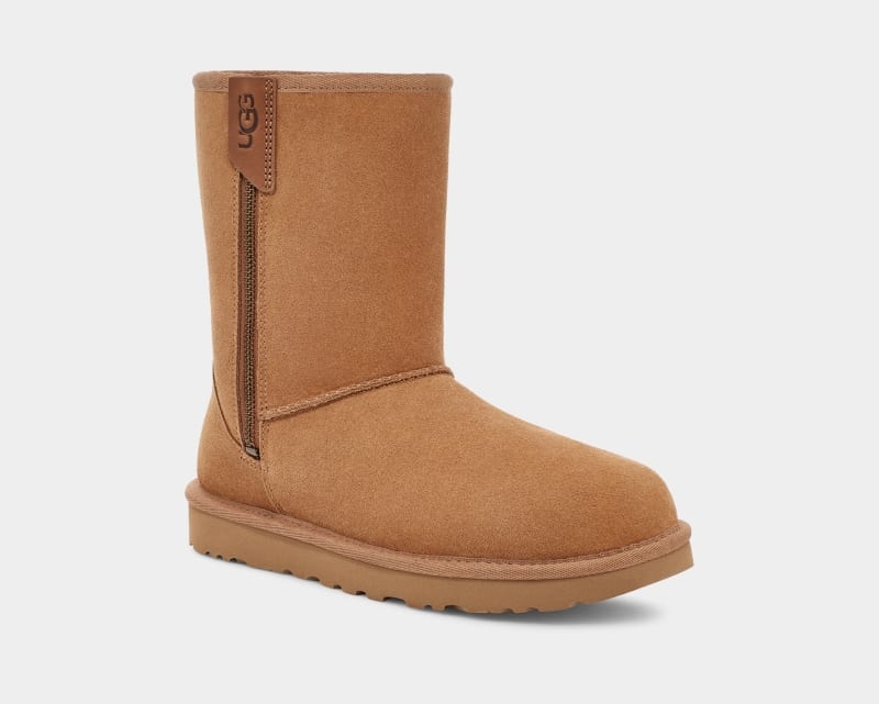 Brown Ugg Classic Short Bailey Zip Women's Boots | South Africa-6752419