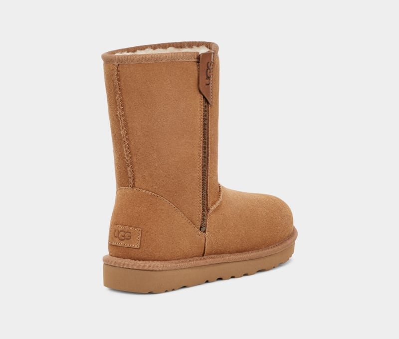 Brown Ugg Classic Short Bailey Zip Women's Boots | South Africa-6752419