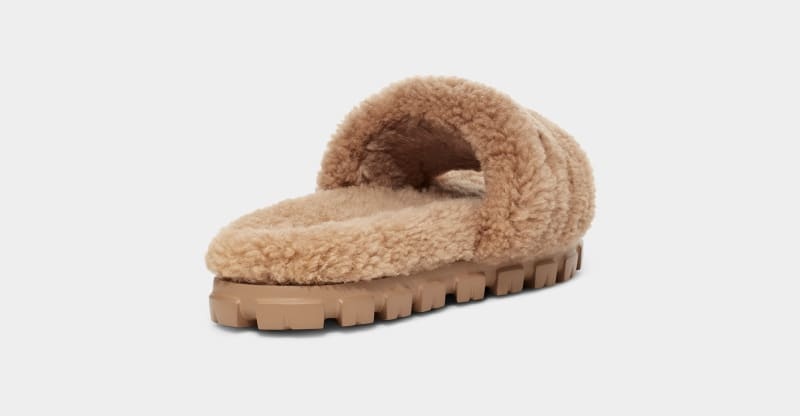 Brown Ugg Cozetta Curly Women's Slippers | South Africa-2369075