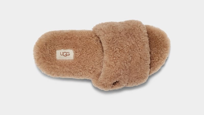 Brown Ugg Cozetta Curly Women's Slippers | South Africa-2369075