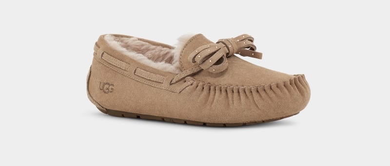 Brown Ugg Dakota Bling Bow Women's Moccasins | South Africa-5638012