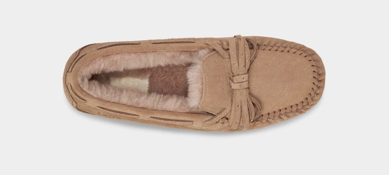 Brown Ugg Dakota Bling Bow Women's Moccasins | South Africa-5638012