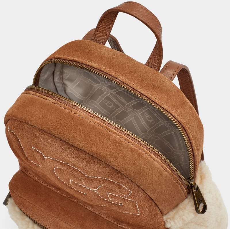 Brown Ugg Dannie Ii Mini Sheepskin Women's Backpacks | South Africa-6248517