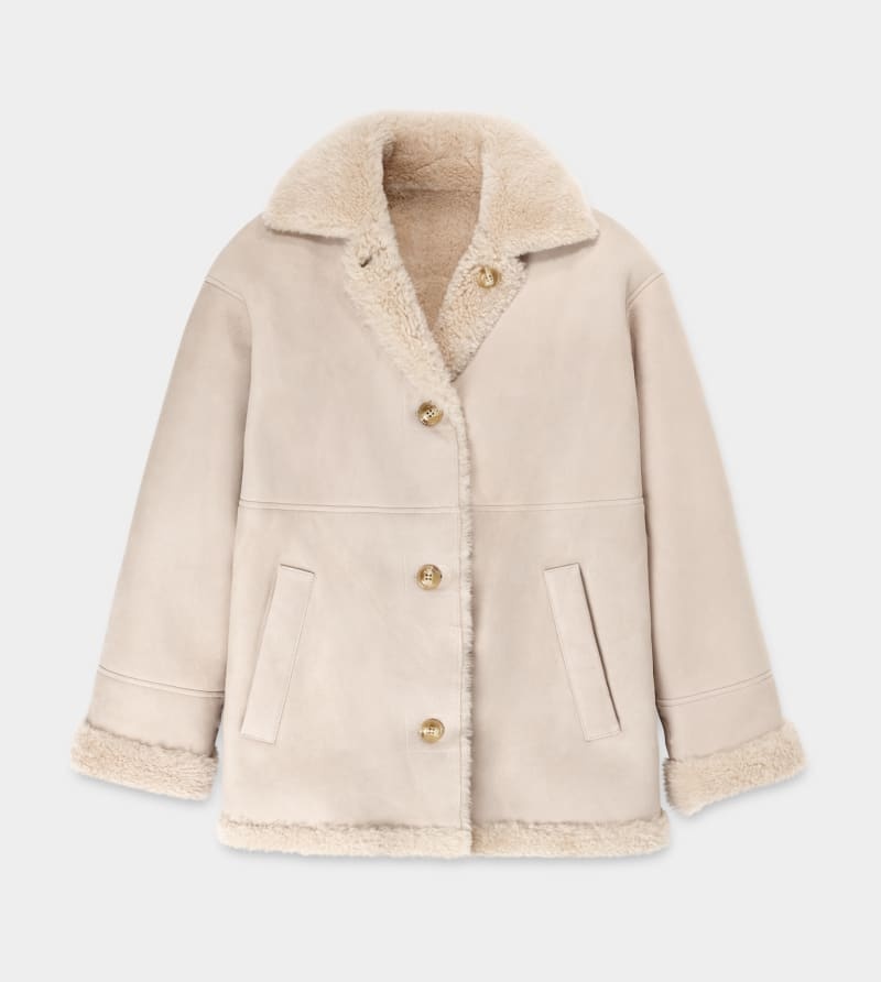 Brown Ugg Faydon Reversible Shearling Women's Jackets | South Africa-0547836