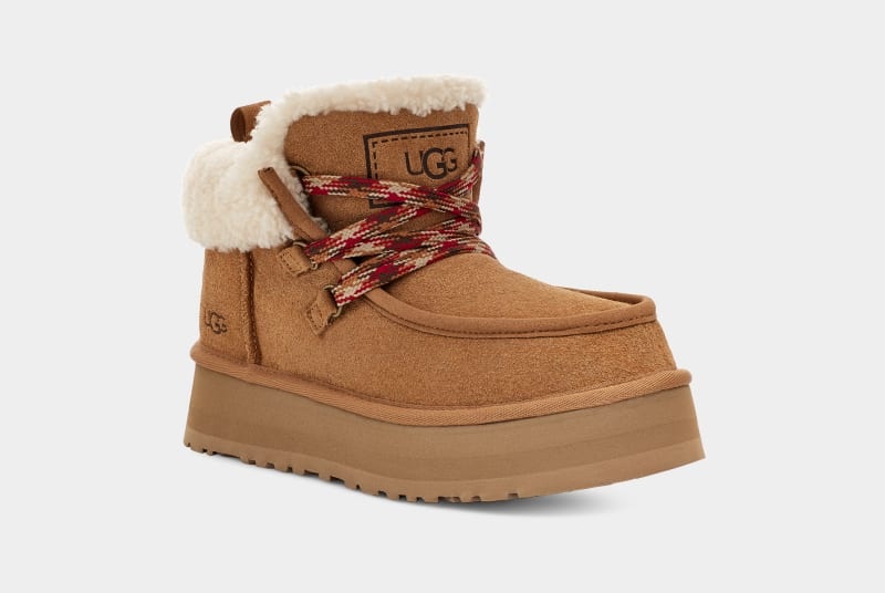 Brown Ugg Funkarra Cabin Cuff Women's Sneakers | South Africa-9401628