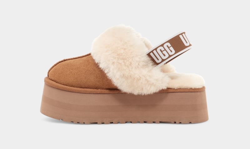 Brown Ugg Funkette Women's Slippers | South Africa-3651798