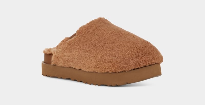 Brown Ugg Fuzz Sugar Women's Slides | South Africa-7650219