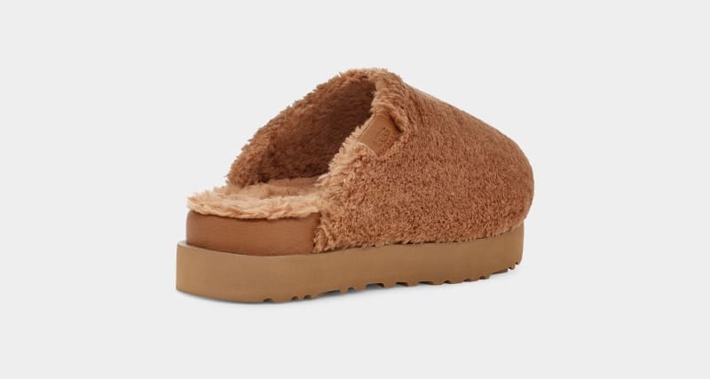 Brown Ugg Fuzz Sugar Women's Slides | South Africa-7650219