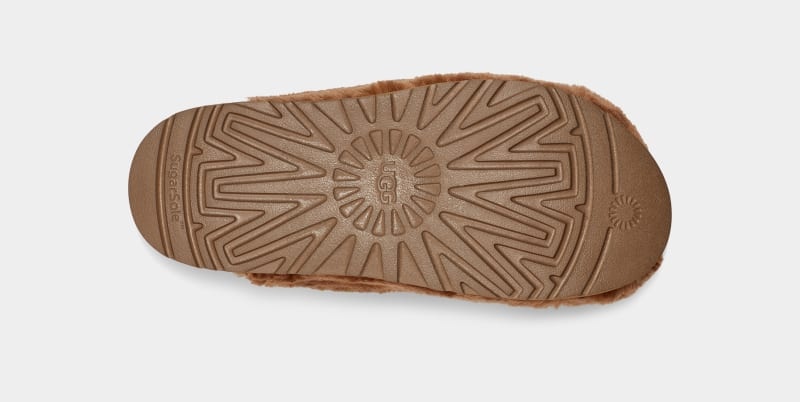 Brown Ugg Fuzz Sugar Women's Slides | South Africa-7650219