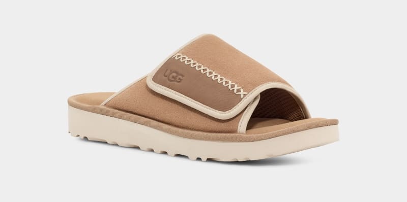 Brown Ugg Goldencoast Men's Slides | South Africa-5328476