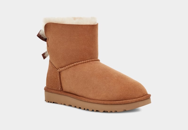 Brown Ugg Mini Bailey Bow Ii Women's Boots | South Africa-3625894