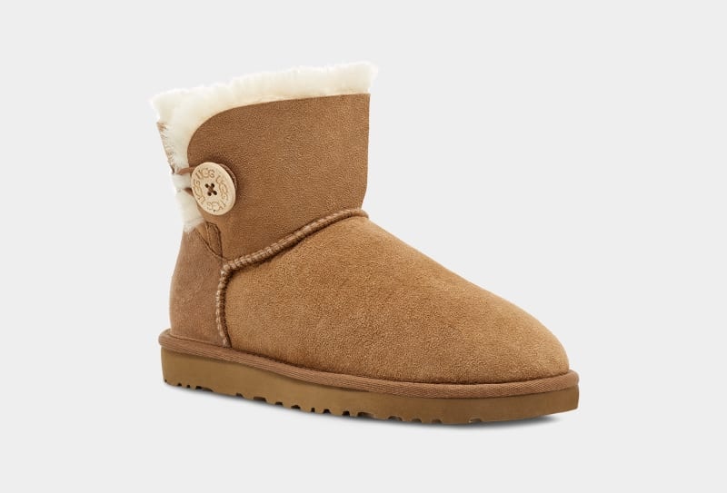 Brown Ugg Mini Bailey Button Ii Women's Boots | South Africa-2479360