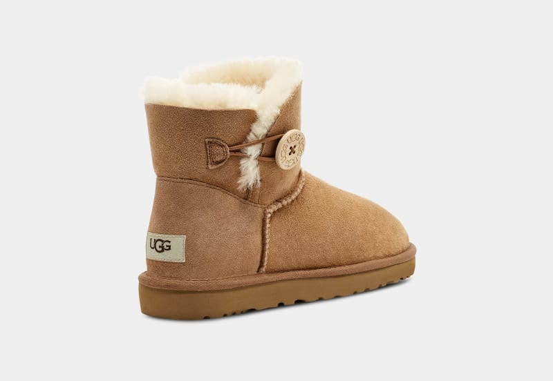 Brown Ugg Mini Bailey Button Ii Women's Boots | South Africa-2479360