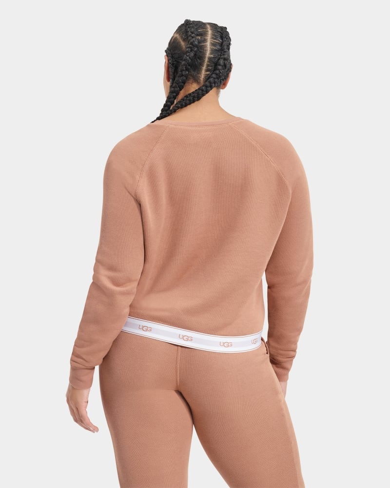 Brown Ugg Nena Crewneck Women's Sweatshirts | South Africa-7041368