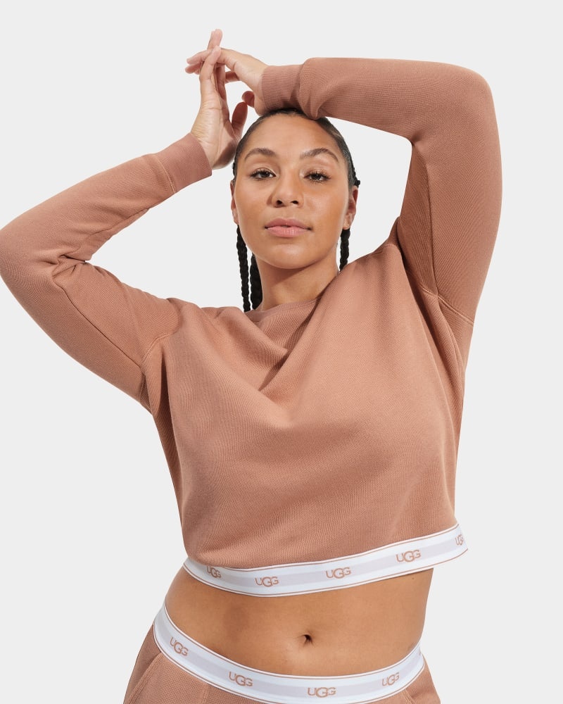 Brown Ugg Nena Crewneck Women's Sweatshirts | South Africa-7041368