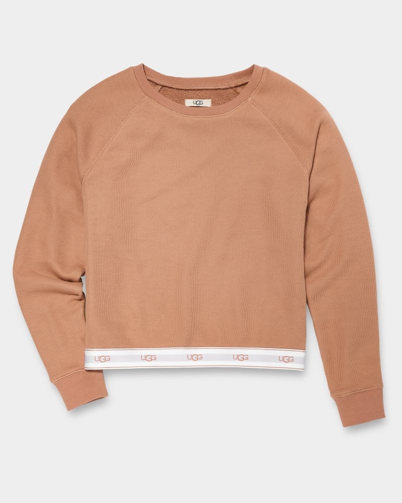 Brown Ugg Nena Crewneck Women's Sweatshirts | South Africa-7041368