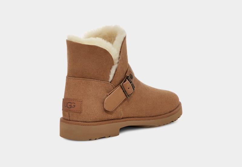 Brown Ugg Romely Short Buckle Women's Winter Boots | South Africa-9065423