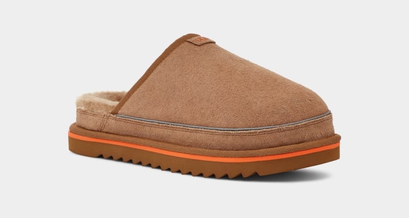 Brown / Orange Ugg Scuff Cali Wave Men's Slippers | South Africa-0387651