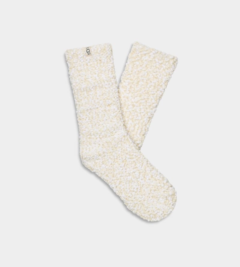 Cream Ugg Adah Cozy Chenille Sparkle Women\'s Socks | South Africa-0916374