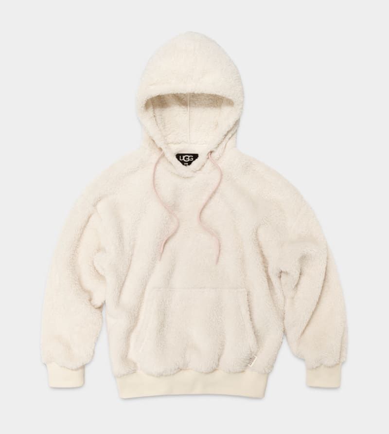 Cream Ugg Loyra Sherpa Women's Hoodie | South Africa-8362041