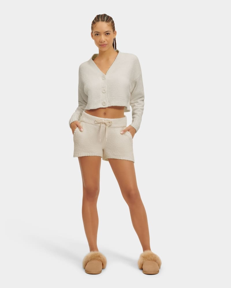 Cream Ugg Nyomi Cropped Women's Cardigans | South Africa-0453829